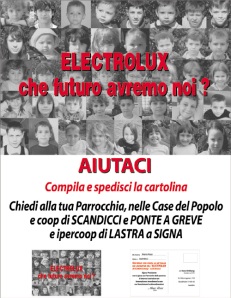 Manifesto contro la chiusura dell\'Electrolux di Scandicci